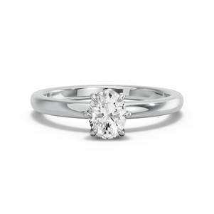 Image for Oval Six Prong diamond Ring with Solitaire band