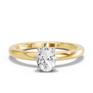 Image for Oval Six Prong diamond Ring with Solitaire band