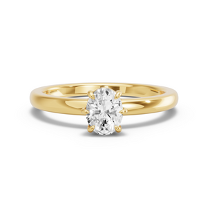 Image for Oval Six Prong diamond Ring with Solitaire band