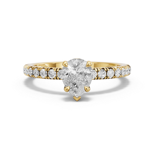 Image for Pear Six Prong diamond Ring with French Pave band