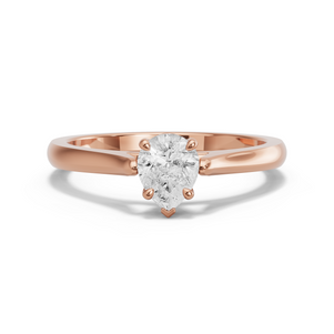 Image for Pear Six Prong diamond Ring with Knife Edge Cathedral band