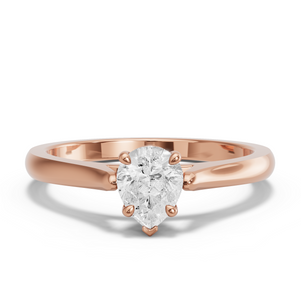 Image for Pear Six Prong diamond Ring with Knife Edge Cathedral band