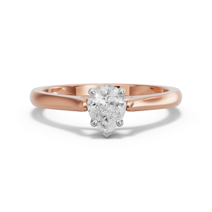Image for Pear Six Prong diamond Ring with Knife Edge Cathedral band