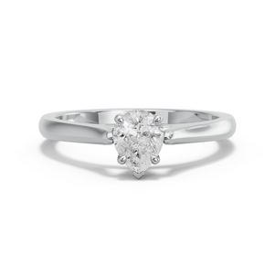 Image for Pear Six Prong diamond Ring with Knife Edge Cathedral band