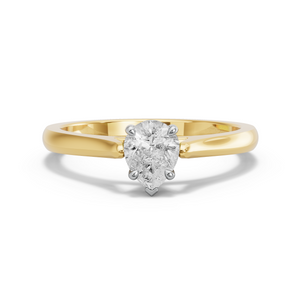Image for Pear Six Prong diamond Ring with Knife Edge Cathedral band