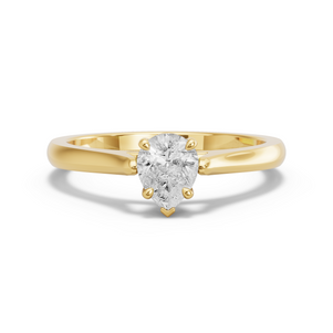 Image for Pear Six Prong diamond Ring with Knife Edge Cathedral band