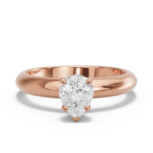 Image for Pear Six Prong diamond Ring with Knife Edge Solitaire band
