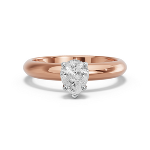 Image for Pear Six Prong diamond Ring with Knife Edge Solitaire band