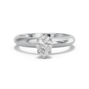 Image for Pear Six Prong diamond Ring with Knife Edge Solitaire band