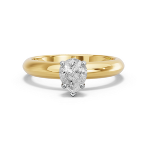 Image for Pear Six Prong diamond Ring with Knife Edge Solitaire band