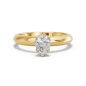 Image for Pear Six Prong diamond Ring with Knife Edge Solitaire band
