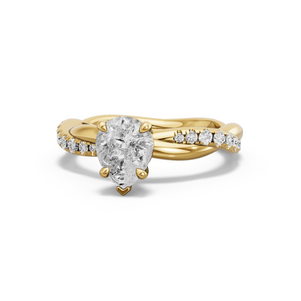 Image for Pear Six Prong diamond Ring with Rope Pave band