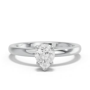 Image for Pear Six Prong diamond Ring with Solitaire band