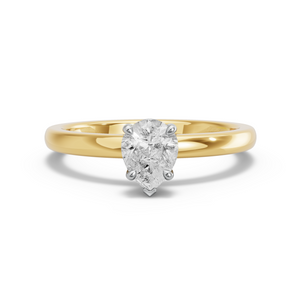 Image for Pear Six Prong diamond Ring with Solitaire band