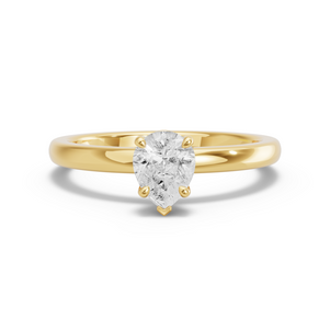 Image for Pear Six Prong diamond Ring with Solitaire band