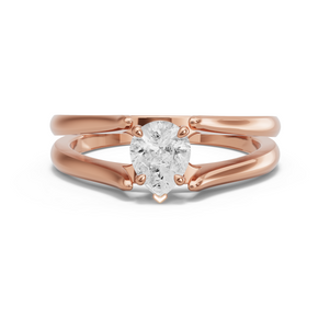 Image for Pear Six Prong diamond Ring with Split Ring Solitaire band