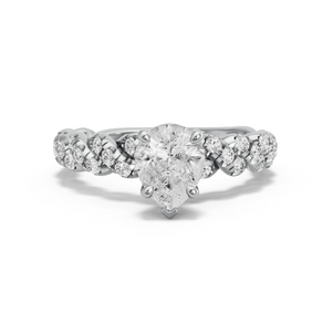 Image for Pear Six Prong diamond Ring with Twist Pave band