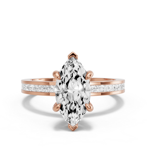 Image for Marquise Six Prong Ring with Channel band