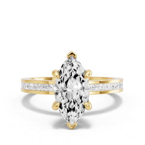 Image for Marquise Six Prong Ring with Channel band