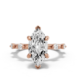 Image for Marquise Six Prong Ring with Floating Station band