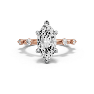 Image for Marquise Six Prong Ring with Floating Station band