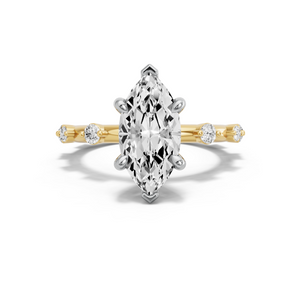 Image for Marquise Six Prong Ring with Floating Station band
