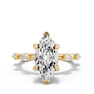 Image for Marquise Six Prong Ring with Floating Station band