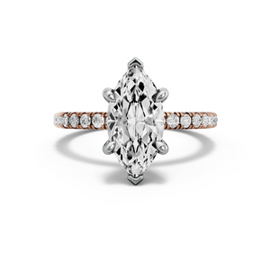Image for Marquise Six Prong Ring with French Pave band