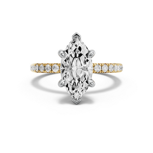 Image for Marquise Six Prong Ring with French Pave band