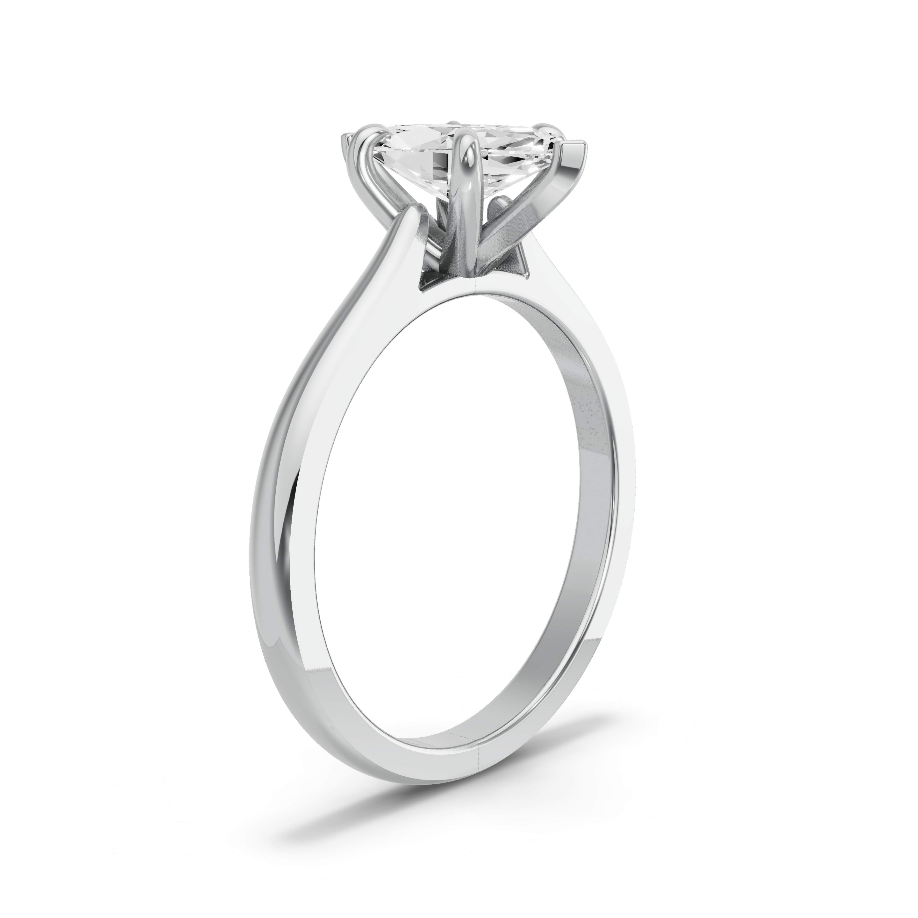 Image for Marquise Six Prong Ring with Knife Edge Cathedral band in 10K White Gold
