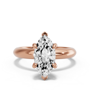 Image for Marquise Six Prong Ring with Knife Edge Solitaire band