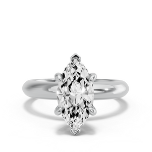 Image for Marquise Six Prong Ring with Knife Edge Solitaire band
