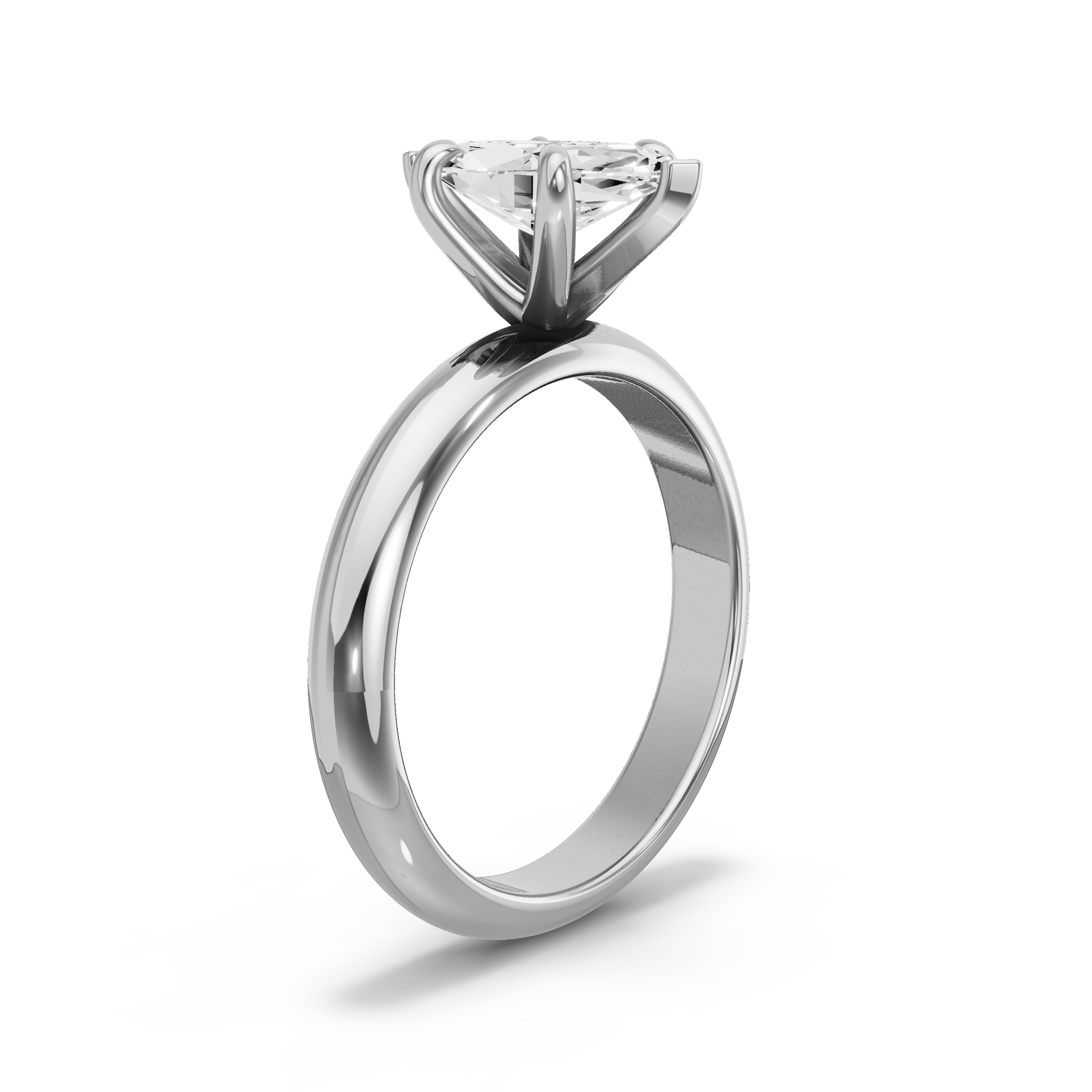 Image for Marquise Six Prong Ring with Knife Edge Solitaire band in 950 Platinum
