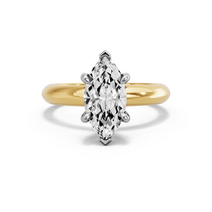 Image for Marquise Six Prong Ring with Knife Edge Solitaire band