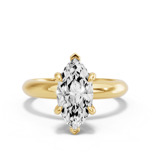 Image for Marquise Six Prong Ring with Knife Edge Solitaire band