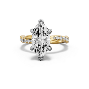 Image for Marquise Six Prong Ring with Rope Pave band