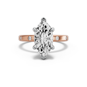 Image for Marquise Six Prong Ring with Sleek Accent band