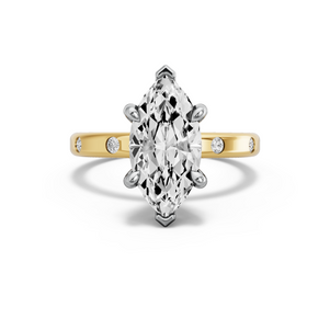 Image for Marquise Six Prong Ring with Sleek Accent band