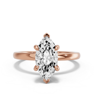 Image for Marquise Six Prong Ring with Solitaire band