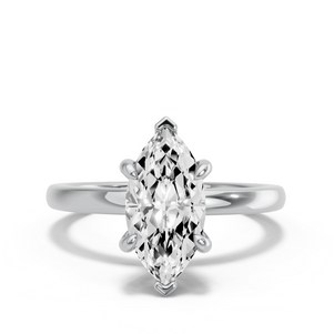 Image for Marquise Six Prong Ring with Solitaire band