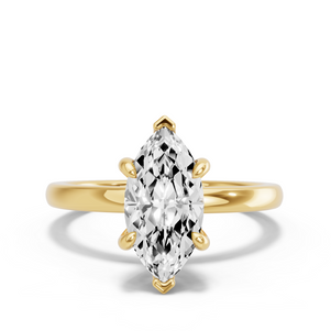 Image for Marquise Six Prong Ring with Solitaire band