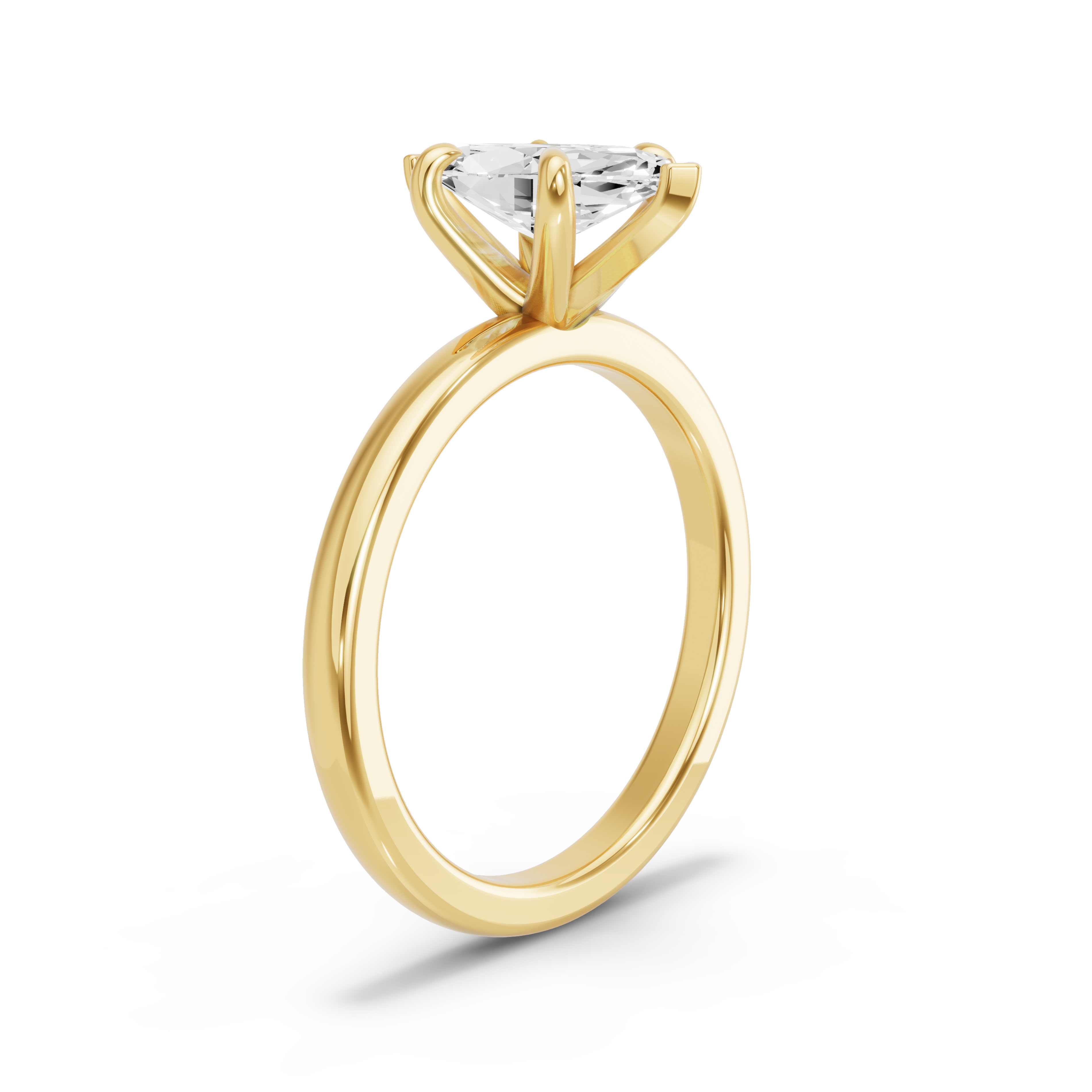 Image for Marquise Six Prong Ring with Solitaire band in 18K Yellow Gold