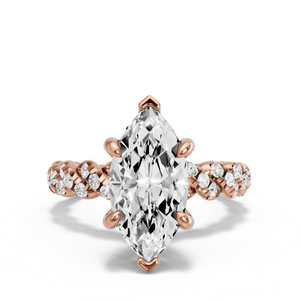 Image for Marquise Six Prong Ring with Twist Pave band