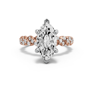 Image for Marquise Six Prong Ring with Twist Pave band