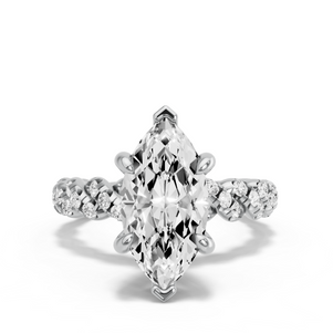 Image for Marquise Six Prong Ring with Twist Pave band