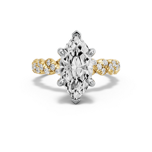 Image for Marquise Six Prong Ring with Twist Pave band