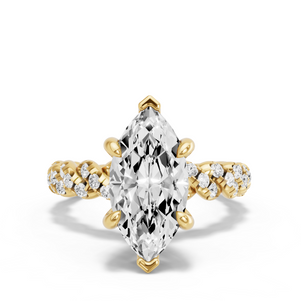 Image for Marquise Six Prong Ring with Twist Pave band