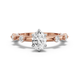 Image for Oval Six Prong Ring with Floating Station band