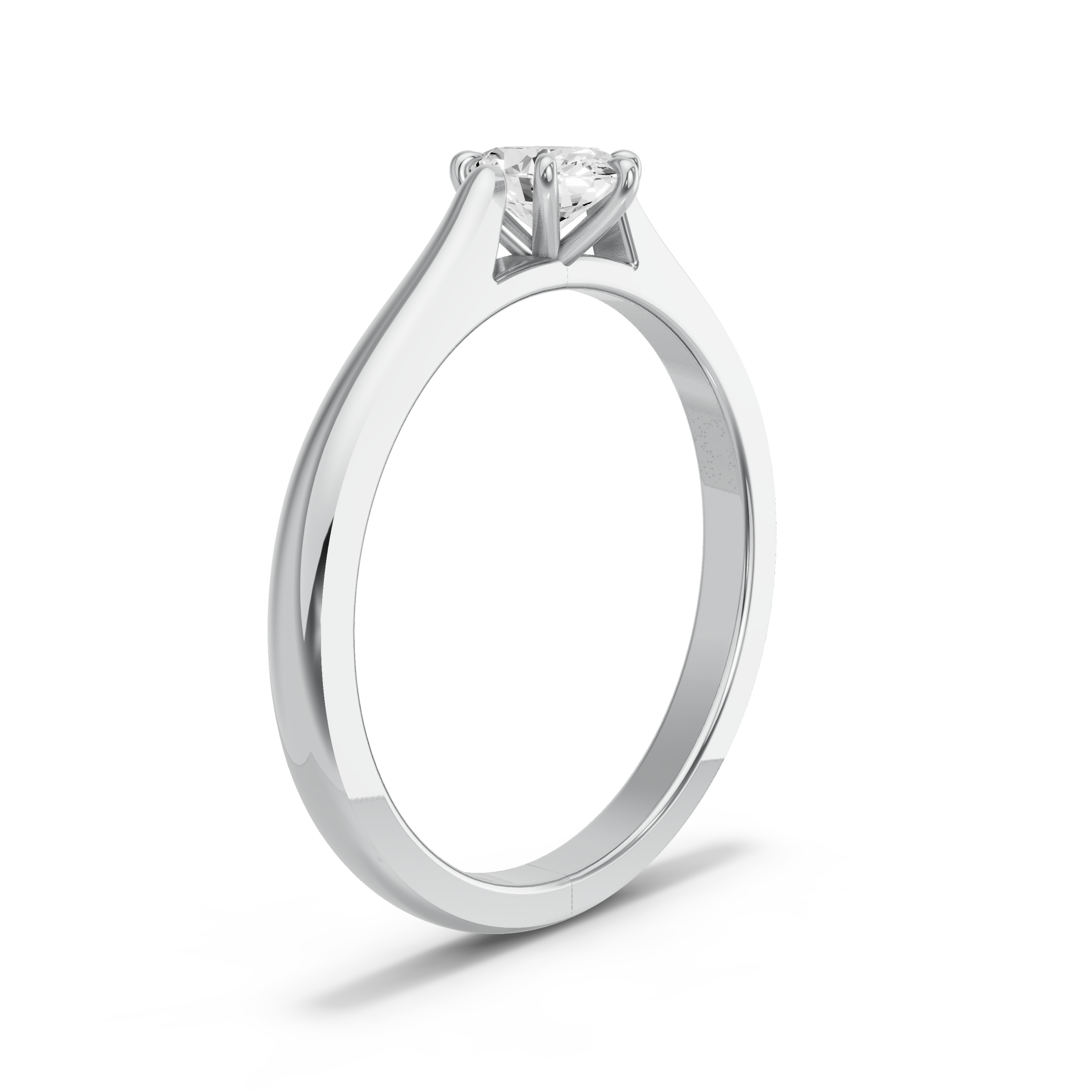Image for Oval Six Prong Ring with Knife Edge Cathedral band in 950 Platinum