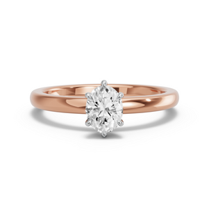Image for Oval Six Prong Ring with Solitaire band